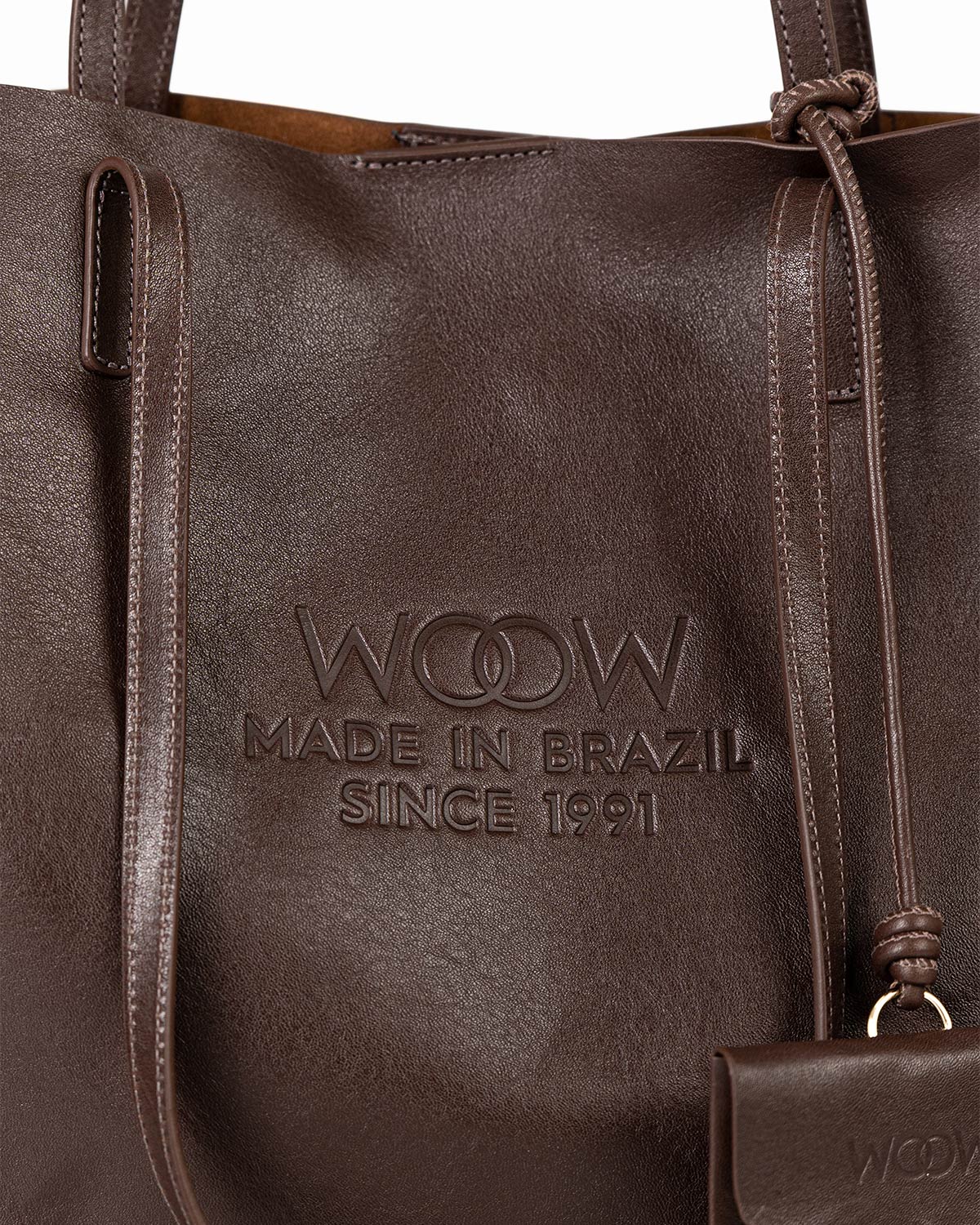 Bolsa Grande Milano Couro Chocolate WOOW