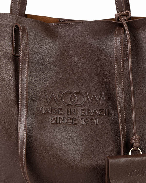 Bolsa Grande Milano Couro Chocolate WOOW