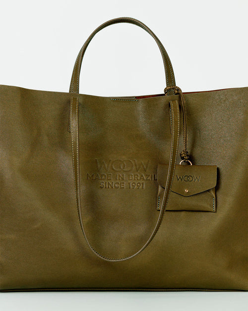 Bolsa Tote Grande Milano Couro Verde Forest WOOW