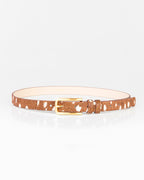 Cinto Fino Ana Couro Bambi Fivela Dourada WOOW