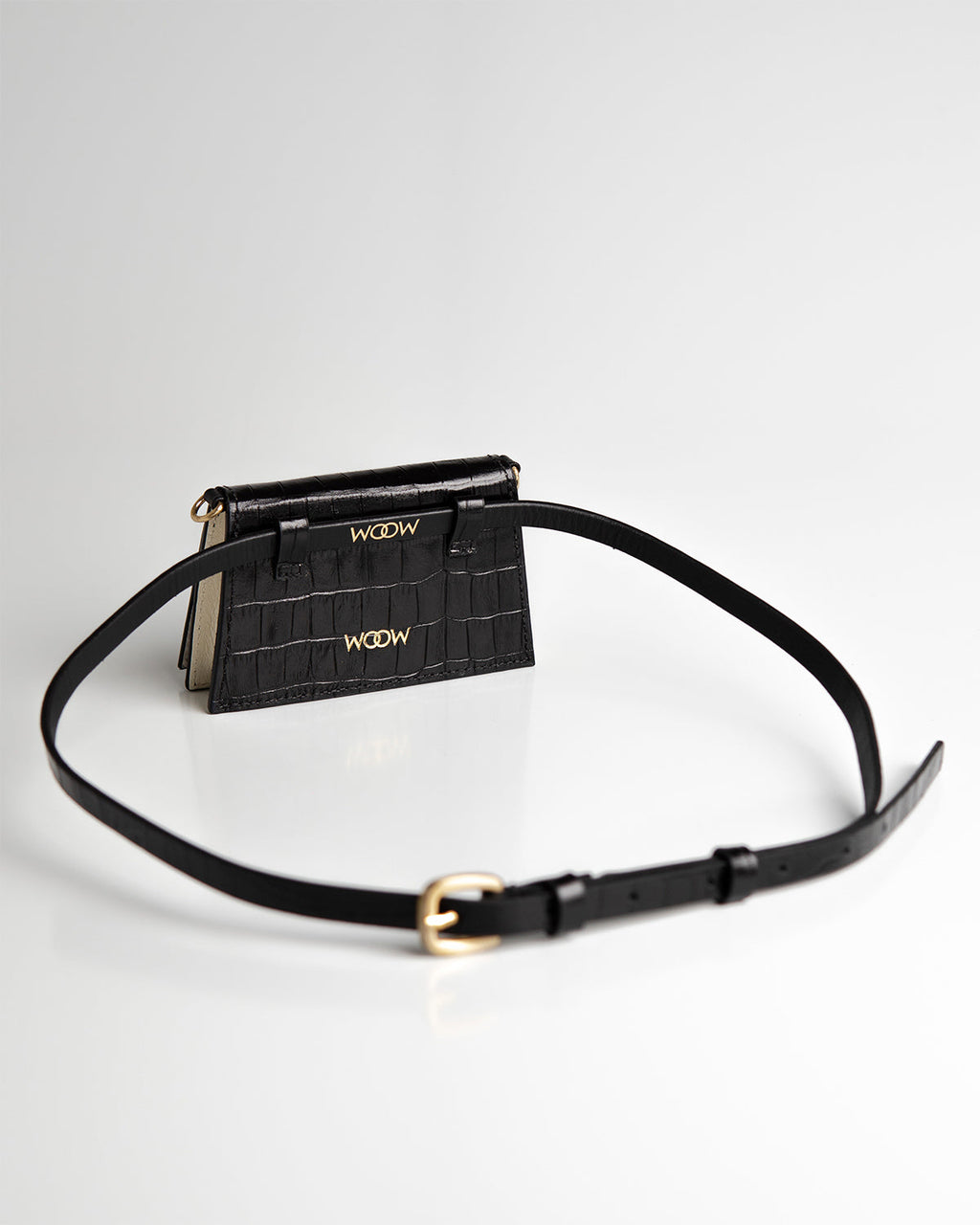 Bolsa Micro Camila com Cinto Couro Preto WOOW