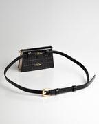 Bolsa Micro Camila com Cinto Couro Preto WOOW