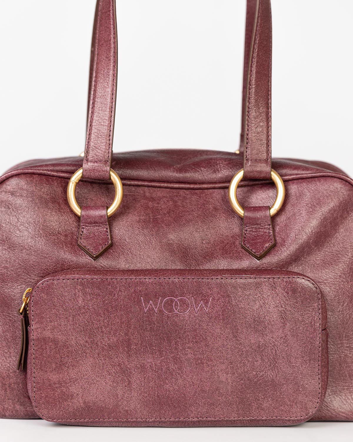 Bolsa Atena em Couro Grape WOOW