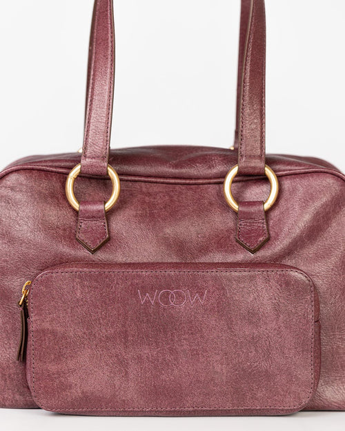 Bolsa Atena em Couro Grape WOOW