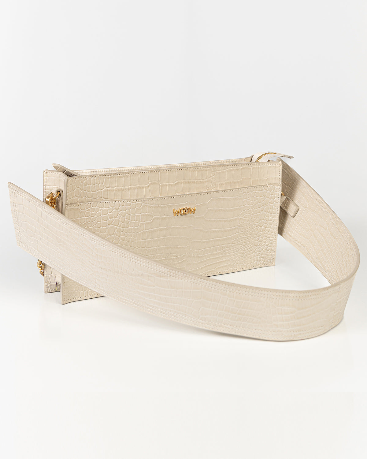 Bolsa Média Margô Couro Off White WOOW
