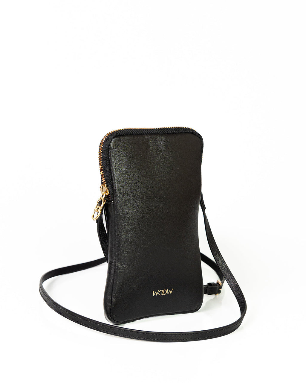 Porta Celular Clara em Couro Preto WOOW