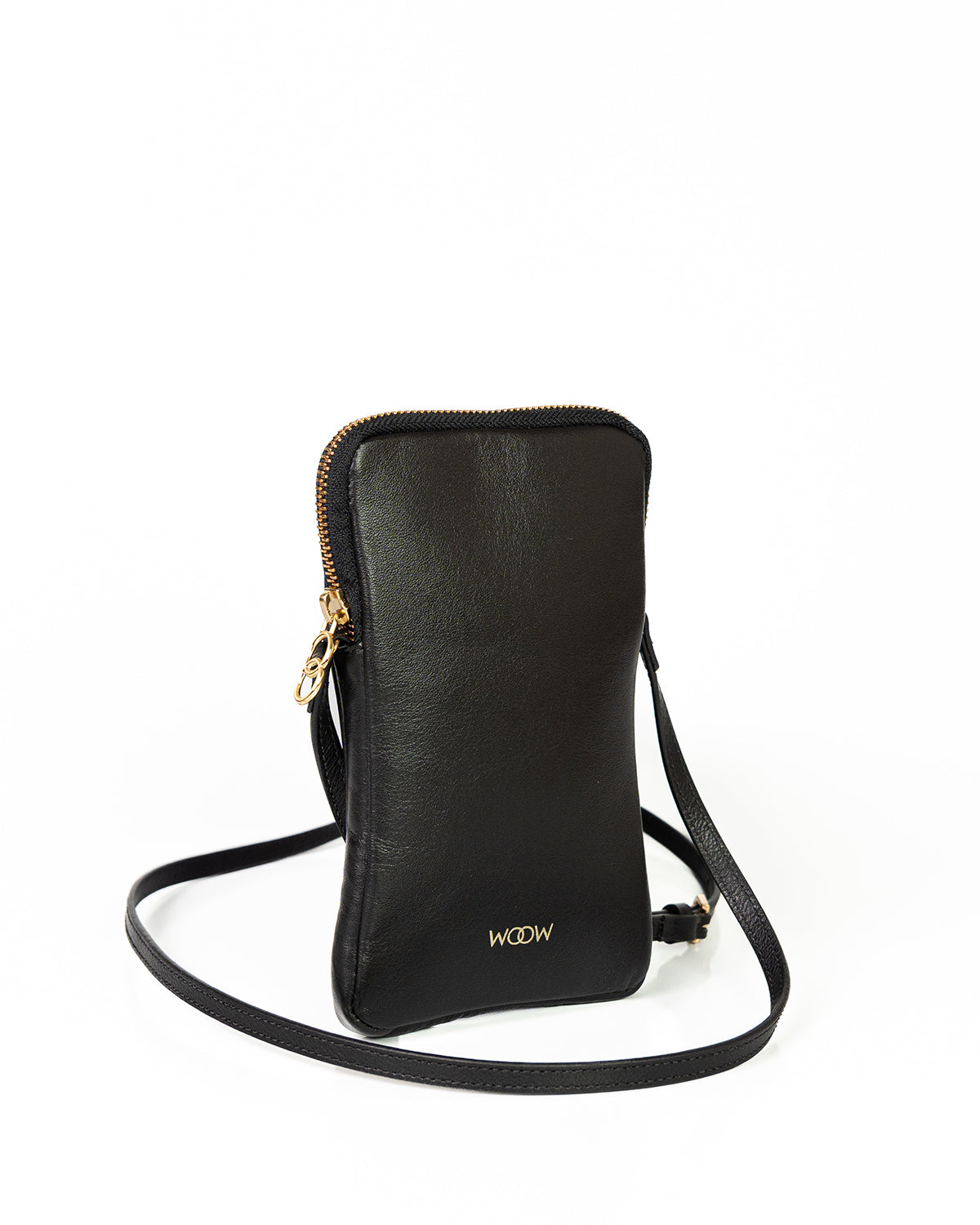 Porta Celular Clara em Couro Preto WOOW
