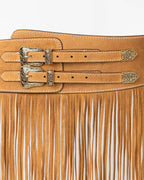 Cinto Western Dakota em Couro Camel com Franjas WOOW