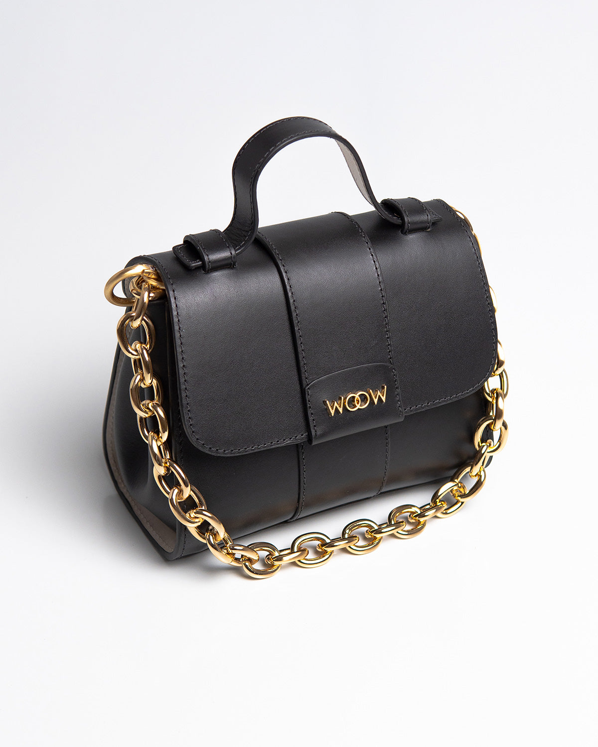 Bolsa Pequena Aurora Couro Preto WOOW