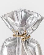 Bolsa Média Rafaela Couro Silver Com Bracelete WOOW