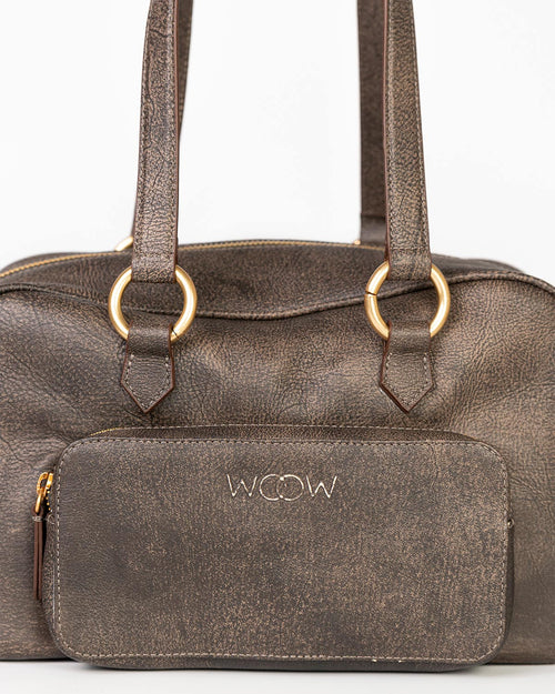 Bolsa Atena em Couro Grey WOOW