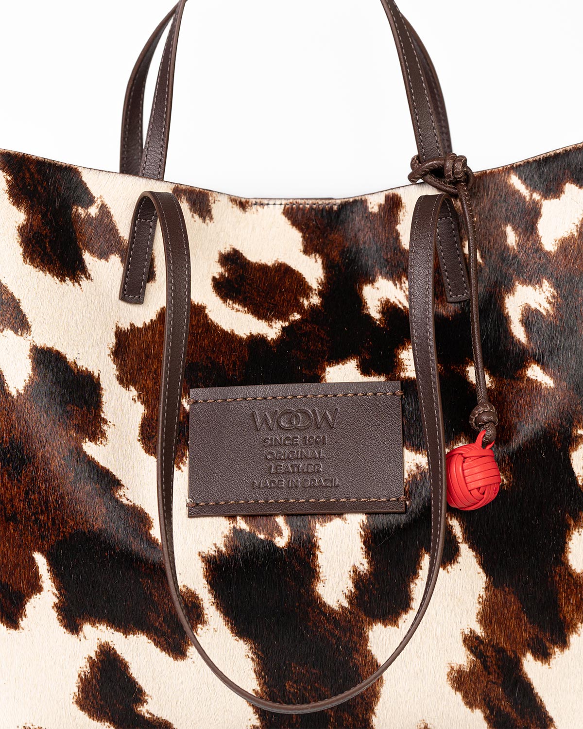 Bolsa Tote Grande Verona Couro Pelo Animal Print WOOW