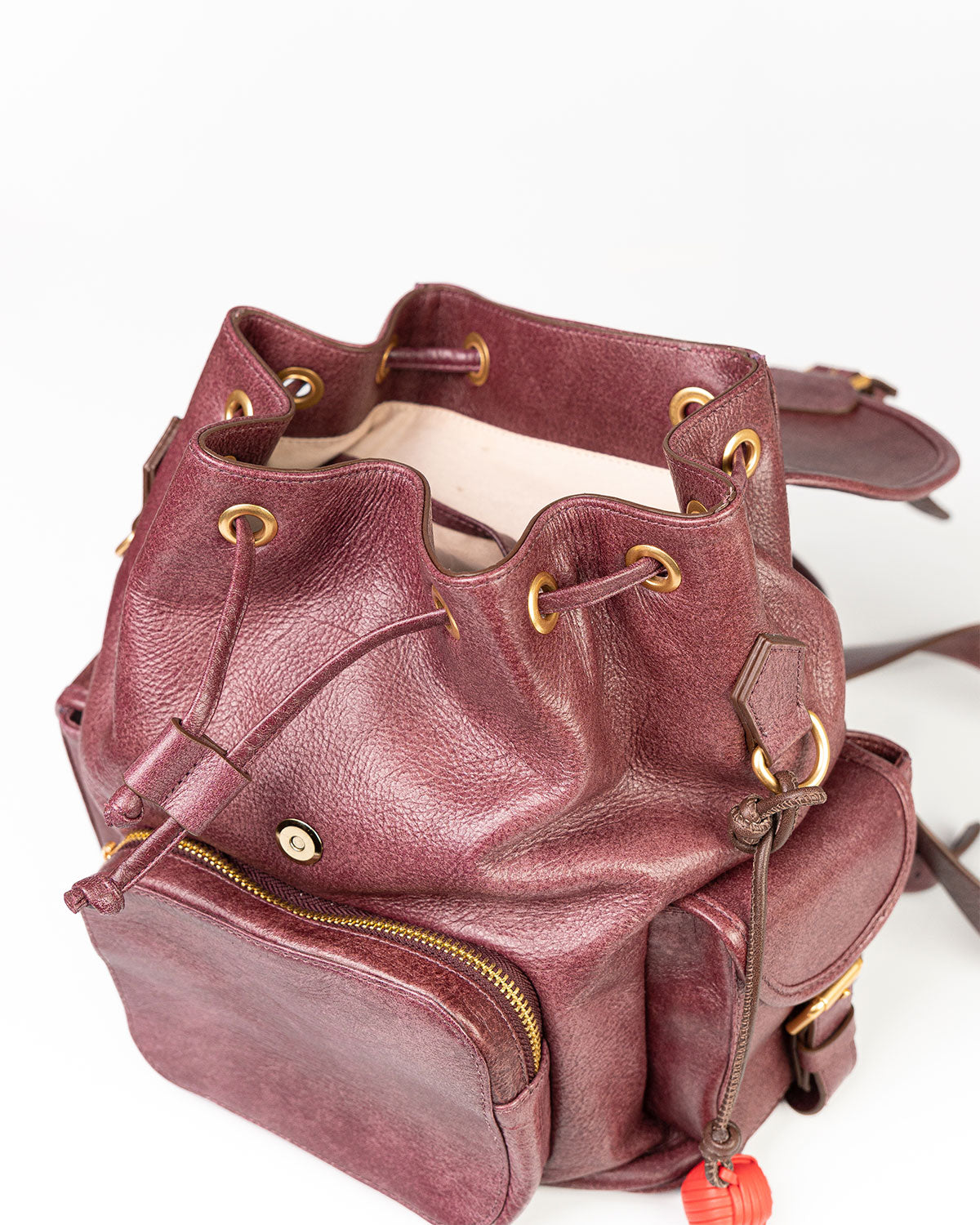 Bolsa Mochila Artemis em Couro Grape WOOW