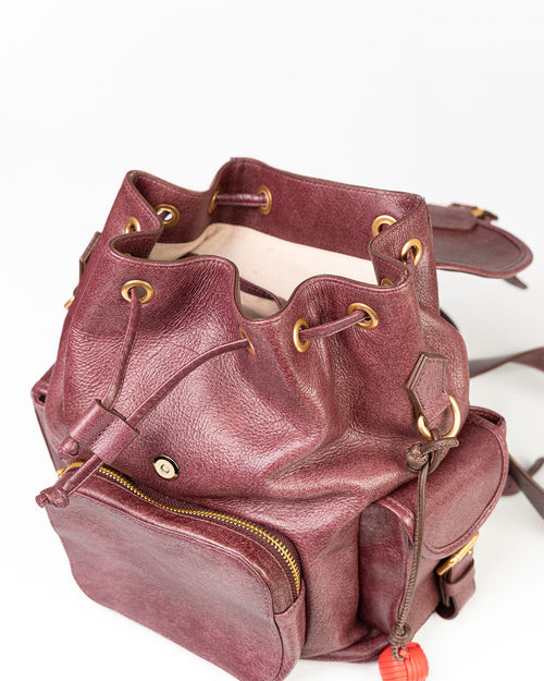 Bolsa Mochila Artemis em Couro Grape WOOW