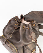 Bolsa Mochila Artemis em Couro Grey WOOW