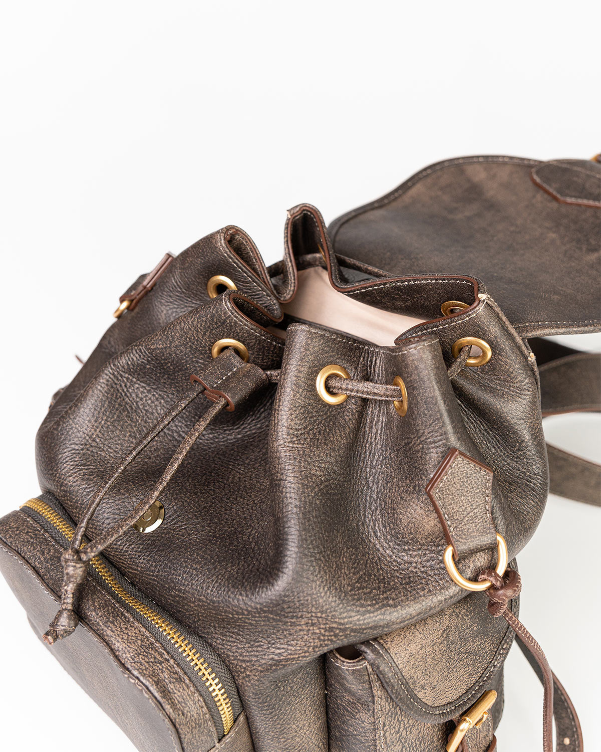 Bolsa Mochila Artemis em Couro Grey WOOW
