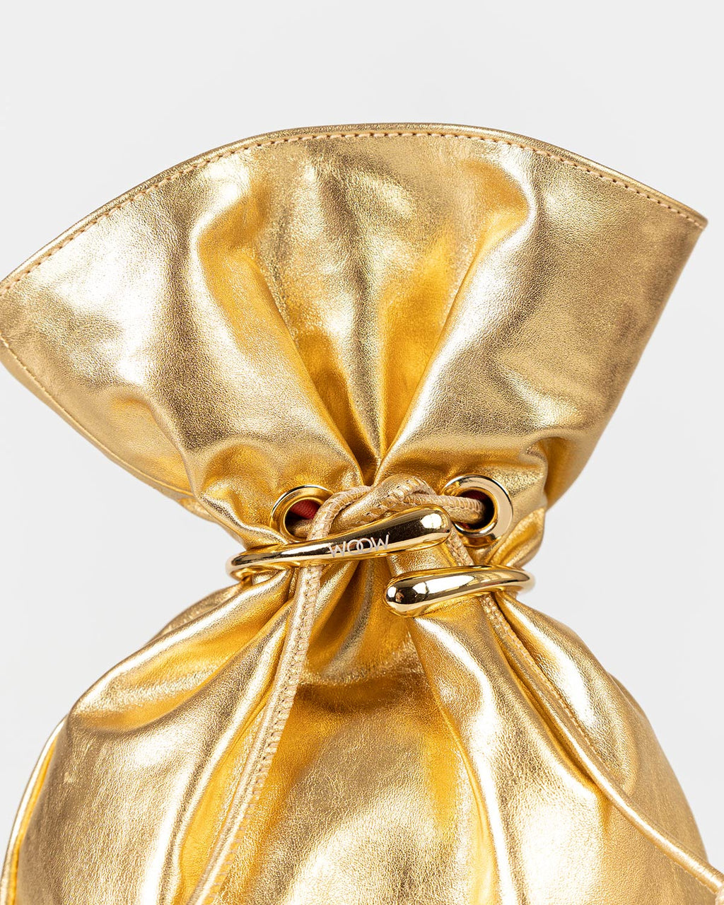 Bolsa Média Rafaela Couro Gold Com Bracelete WOOW