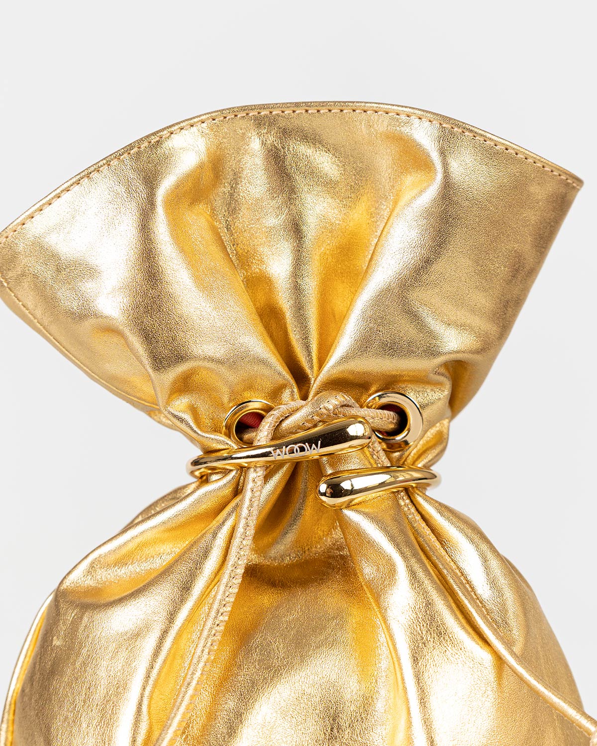 Bolsa Média Rafaela Couro Gold Com Bracelete WOOW