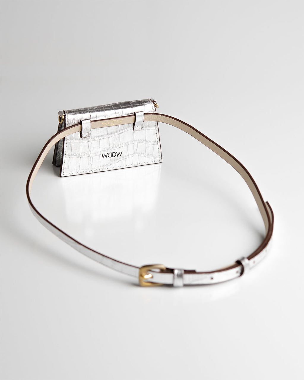 Bolsa Micro Camila com Cinto Couro Silver WOOW