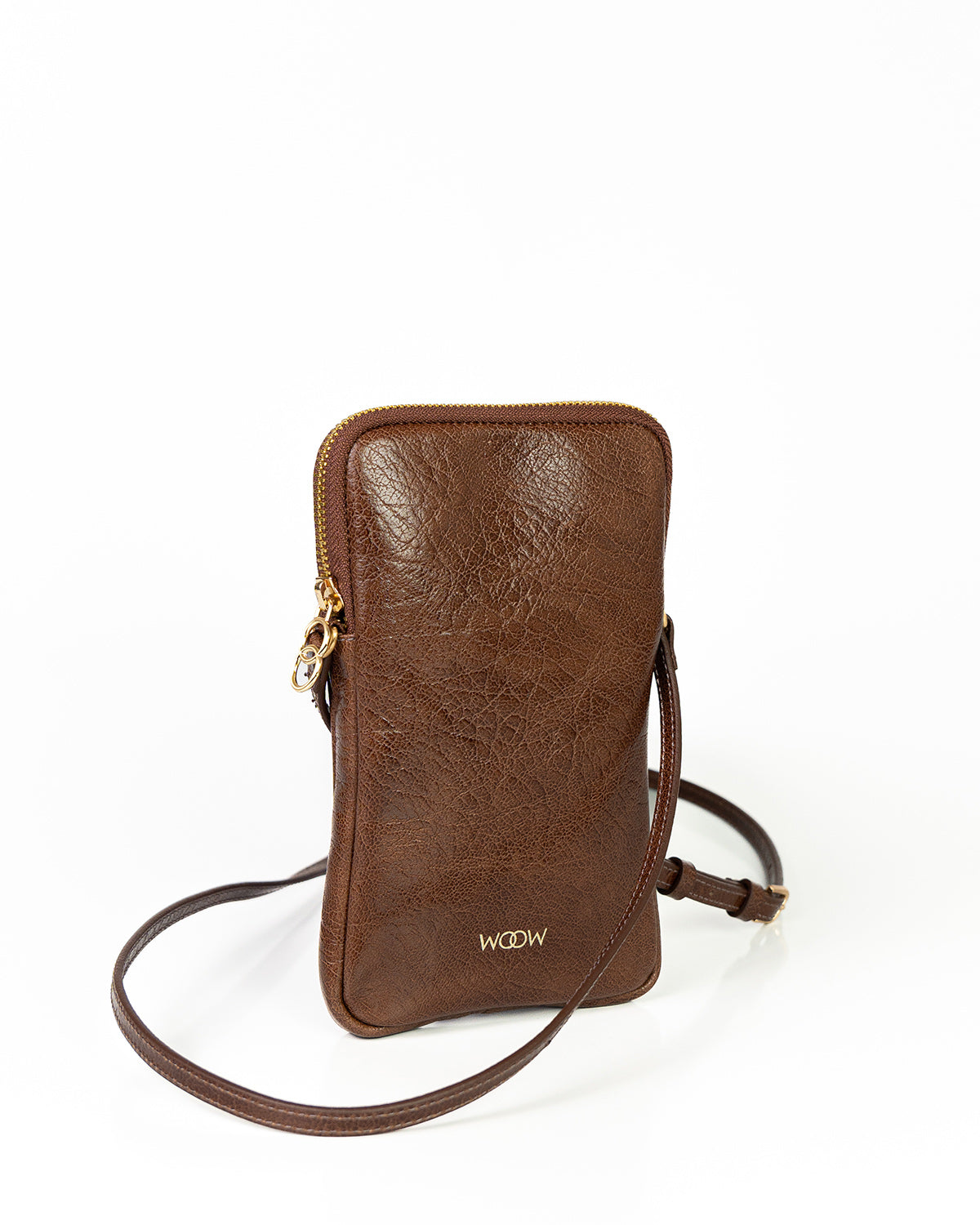 Porta Celular Clara em Couro Marrom WOOW