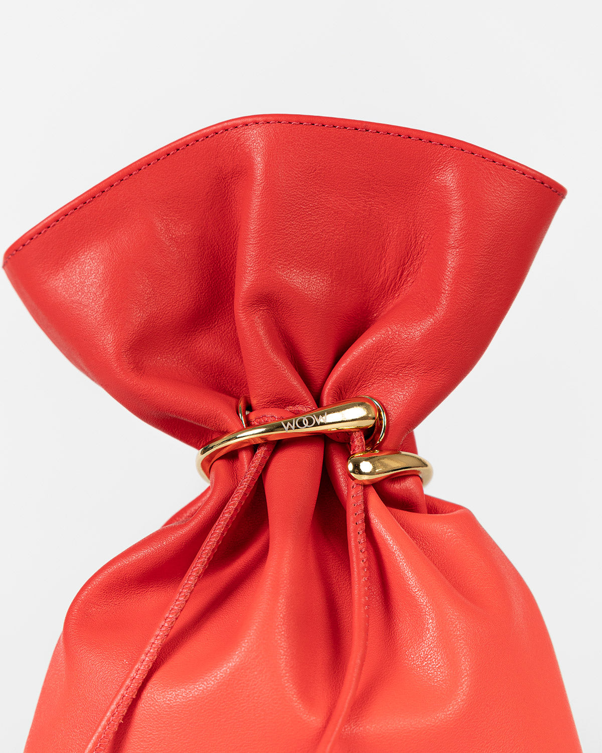 Bolsa Média Rafaela Couro Vermelho Com Bracelete WOOW