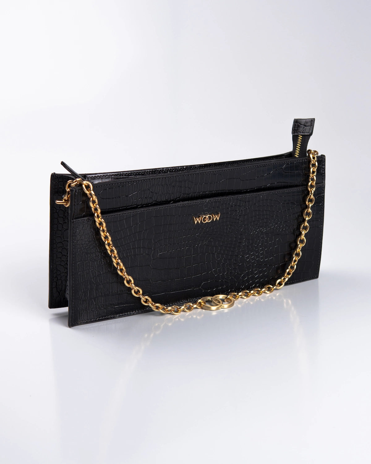 Bolsa Média Margô Couro Preto WOOW