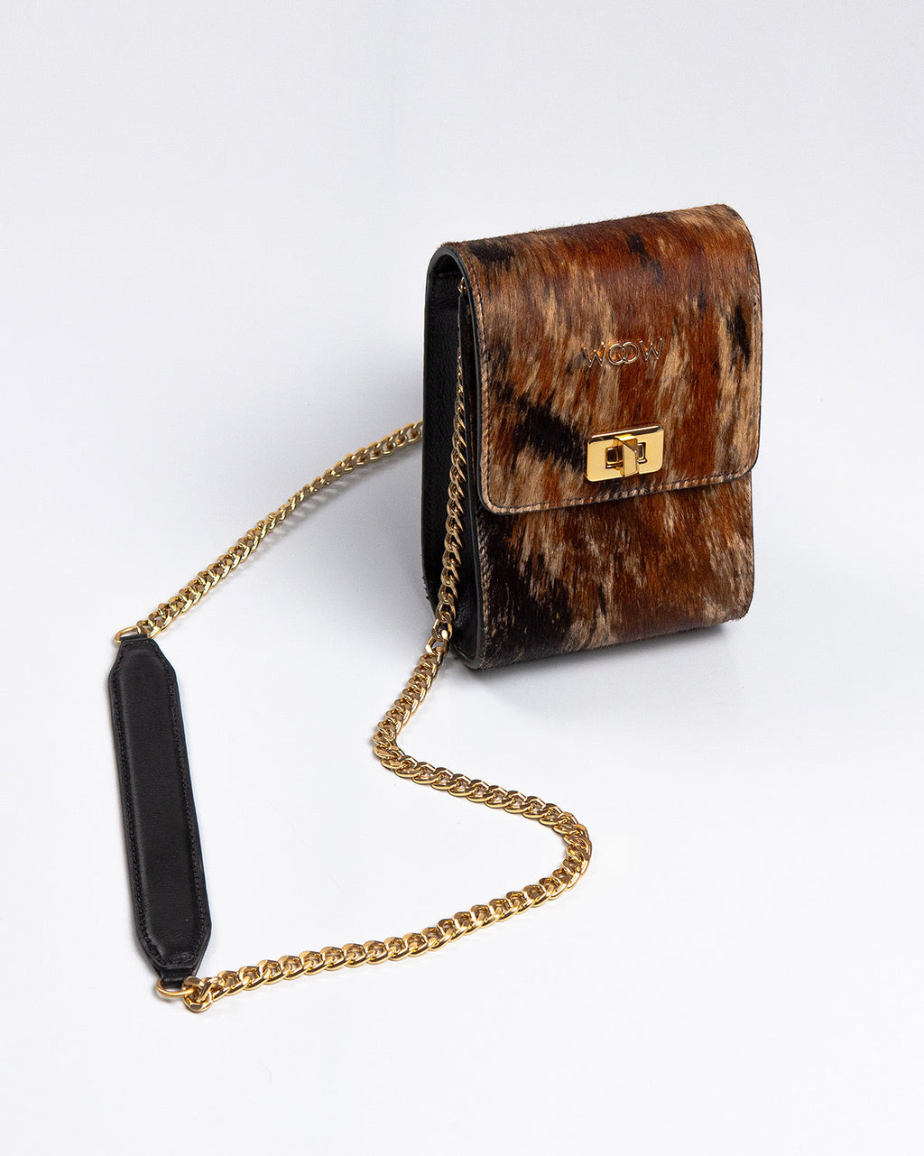 Bolsa Pequena Emily Couro Animal Print WOOW
