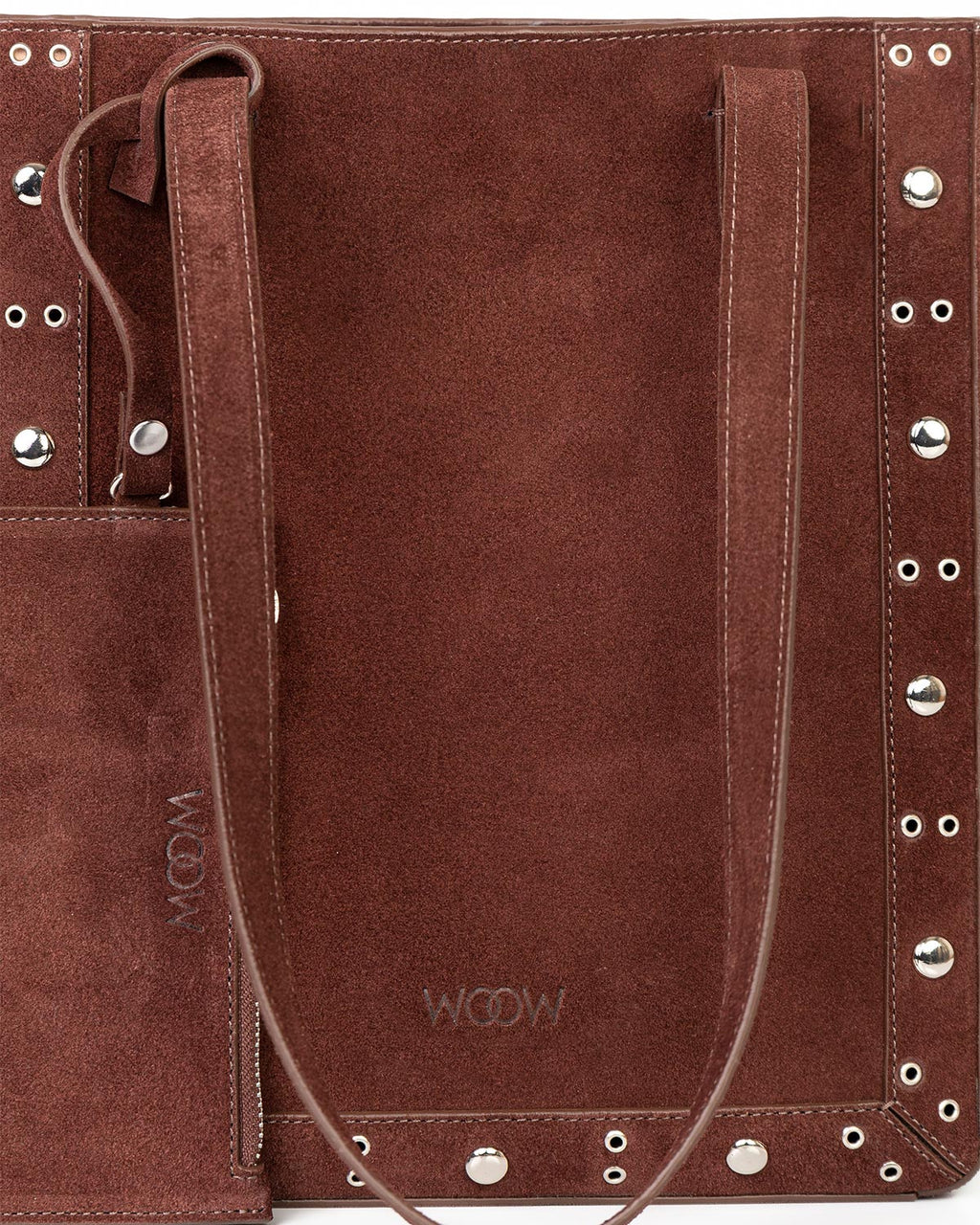Bolsa Tote Vertical Giulia Couro Camurça Marrom WOOW