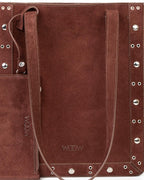 Bolsa Tote Vertical Giulia Couro Camurça Marrom WOOW
