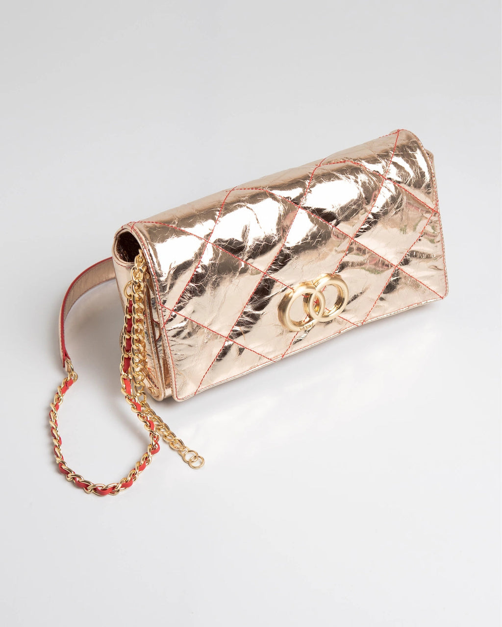 Bolsa Média Serena Couro Metalizado Gold WOOW