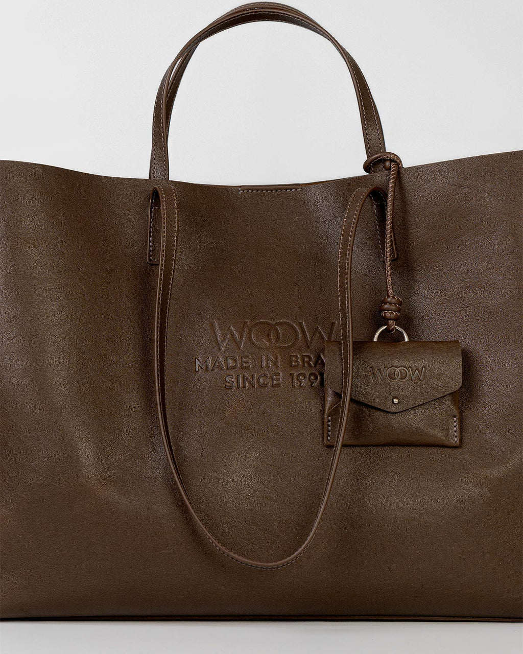 Bolsa Tote Grande Milano Couro Marrom Desert WOOW