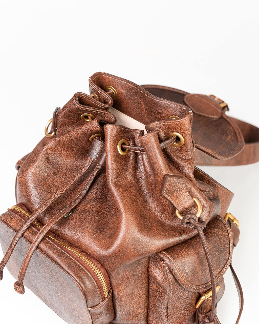 Bolsa Mochila Artemis em Couro Camel WOOW