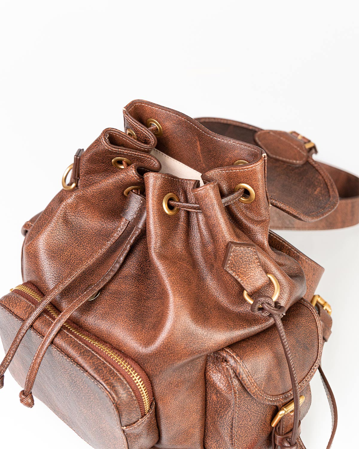 Bolsa Mochila Artemis em Couro Camel WOOW
