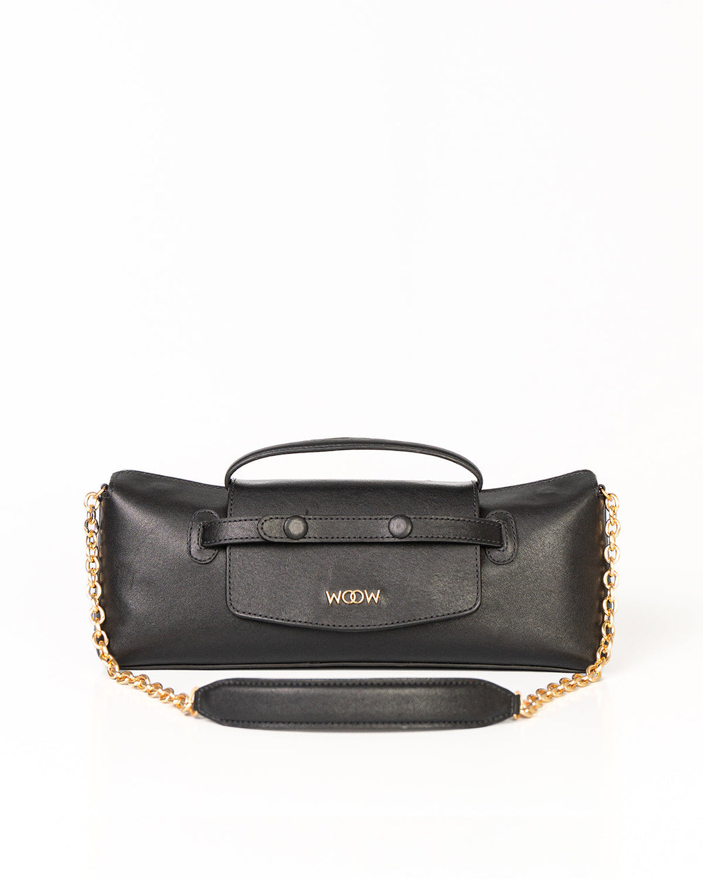 Bolsa Baguette Inez em Couro Preto WOOW