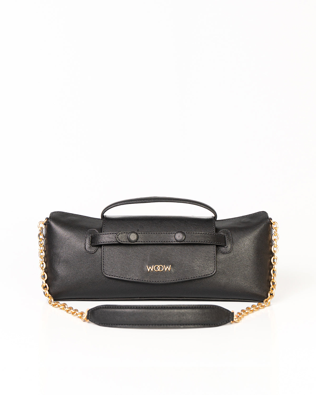 Bolsa Baguette Inez em Couro Preto WOOW
