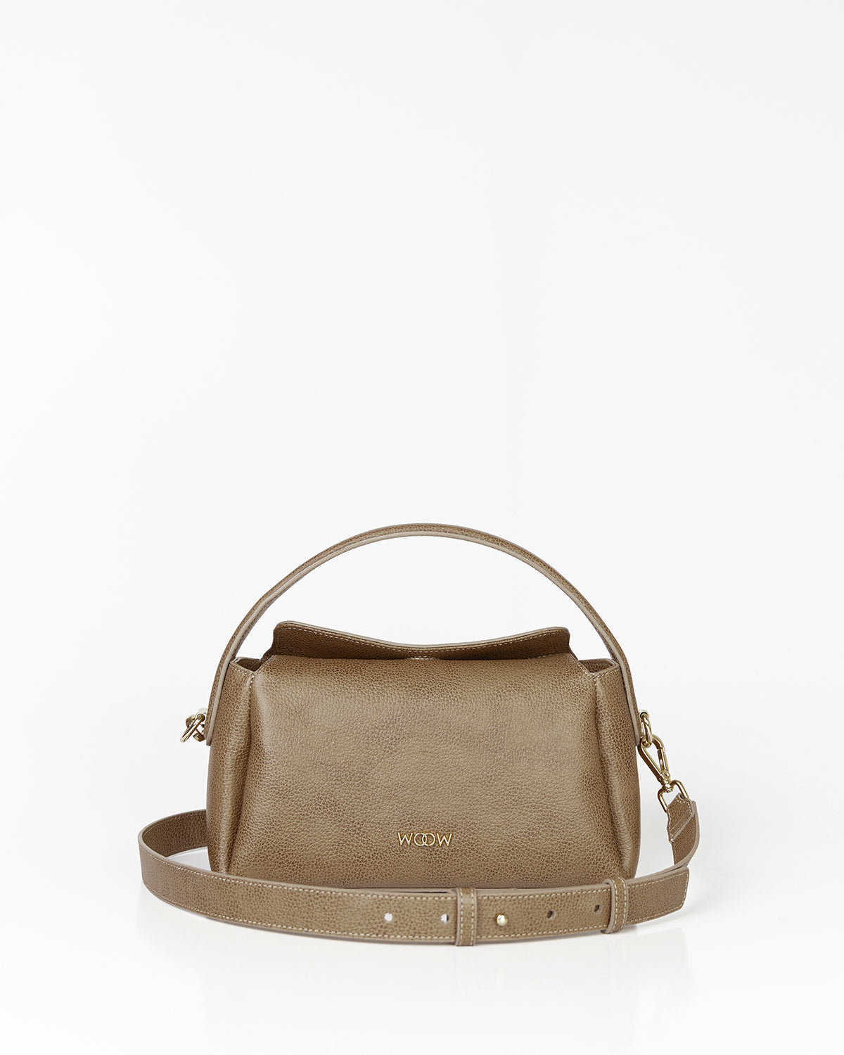 Bolsa Média Clarice em Couro Oliva WOOW
