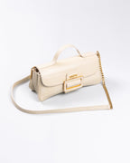 Bolsa Média Charlote Couro Off White WOOW