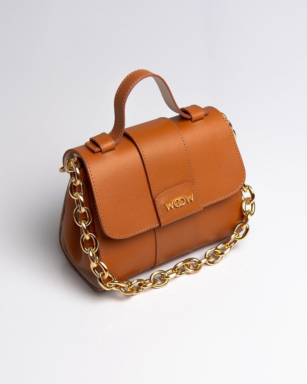 Bolsa Pequena Aurora Couro Caramelo WOOW