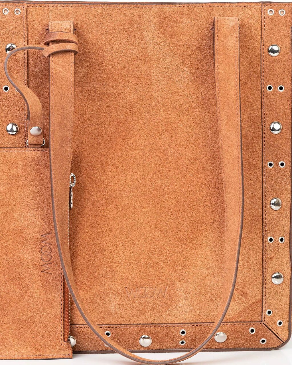 Bolsa Tote Vertical Giulia Couro Camurça Camel WOOW