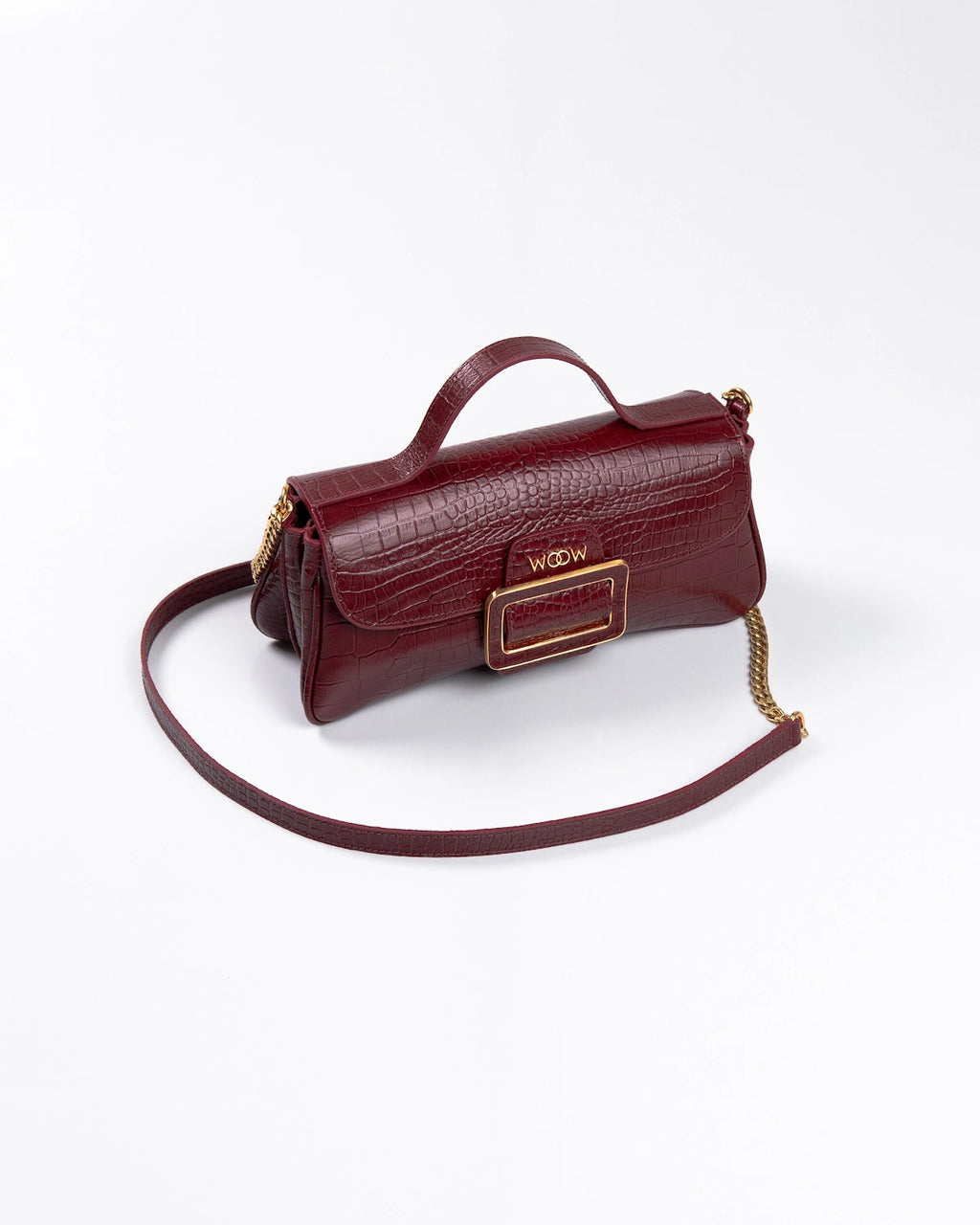 Bolsa Média Charlote Couro Bordô WOOW