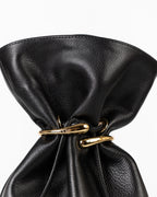 Bolsa Média Rafaela Couro Preto Com Bracelete WOOW