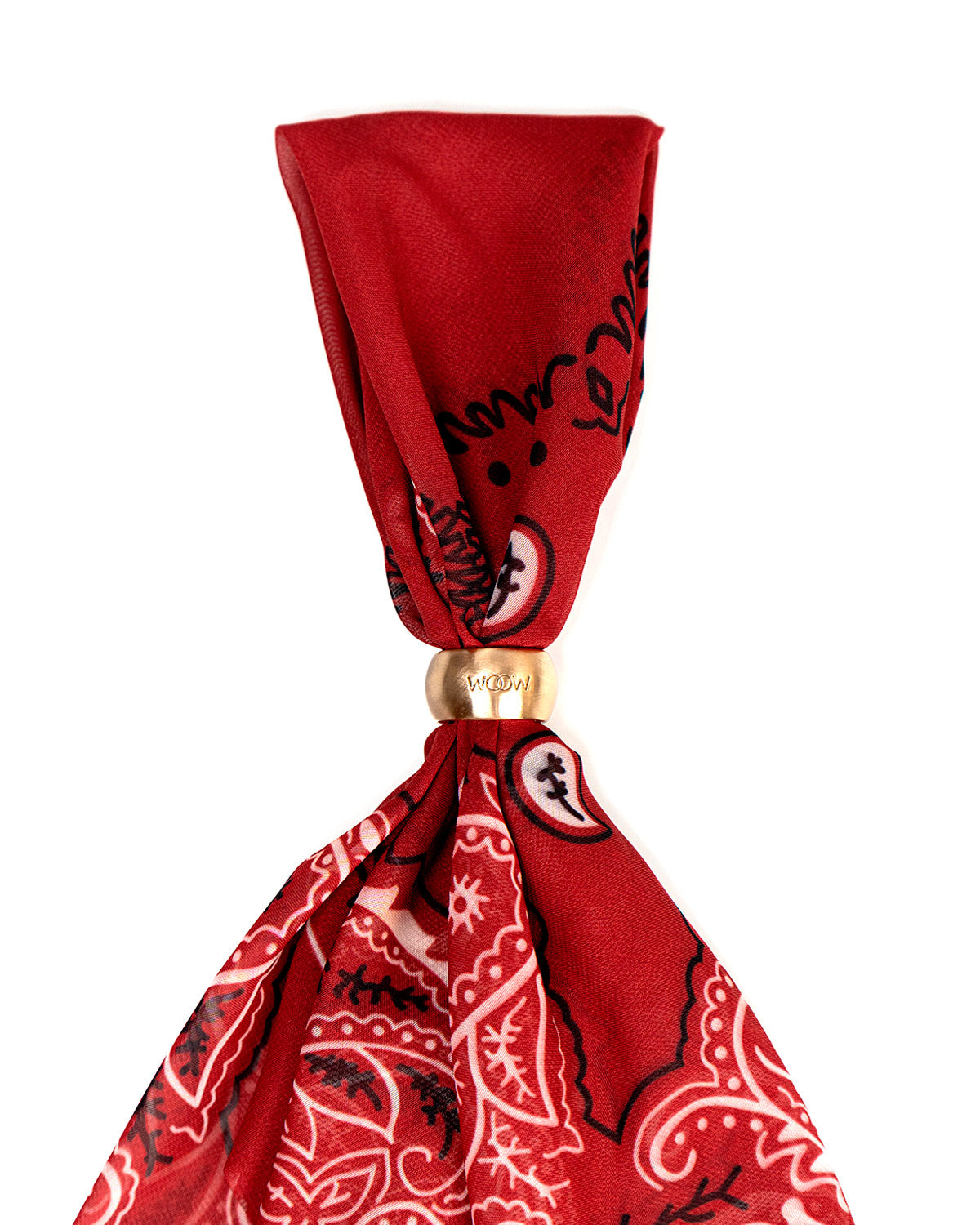 Lenço Voal Paisley Vermelho WOOW