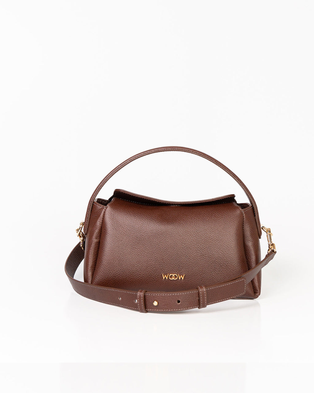 Bolsa Média Clarice em Couro Chocolate WOOW