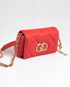 Bolsa Pequena Bella Serena Couro Vermelho WOOW