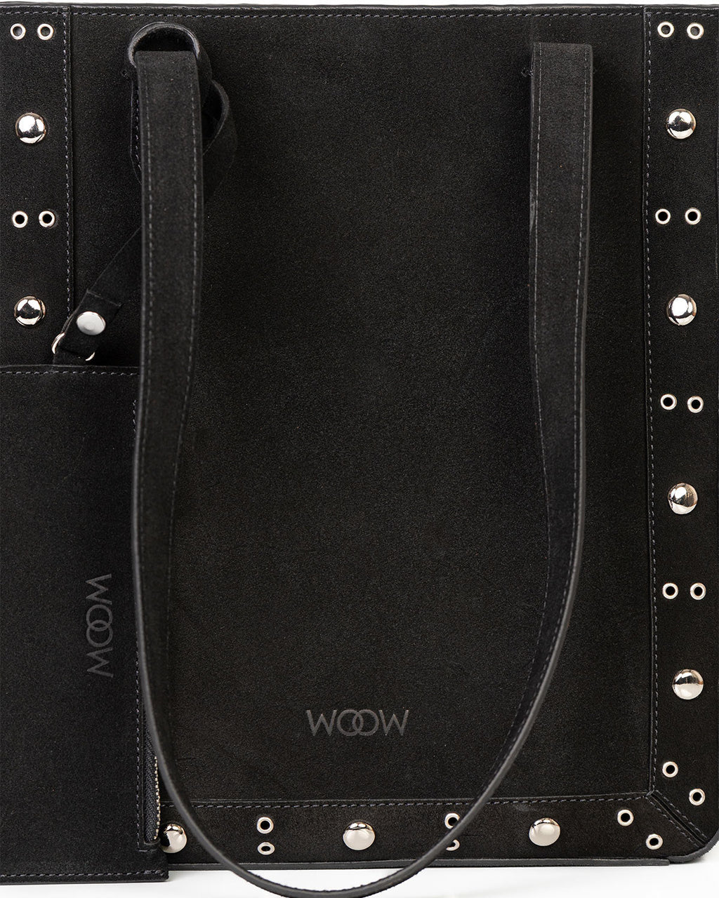 Bolsa Tote Vertical Giulia Couro Camurça Preto WOOW