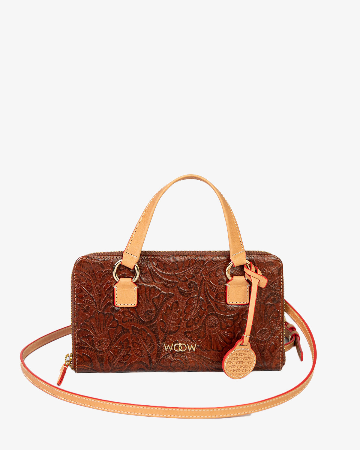 Porta Celular Sara Couro Textura Floral Ambar WOOW