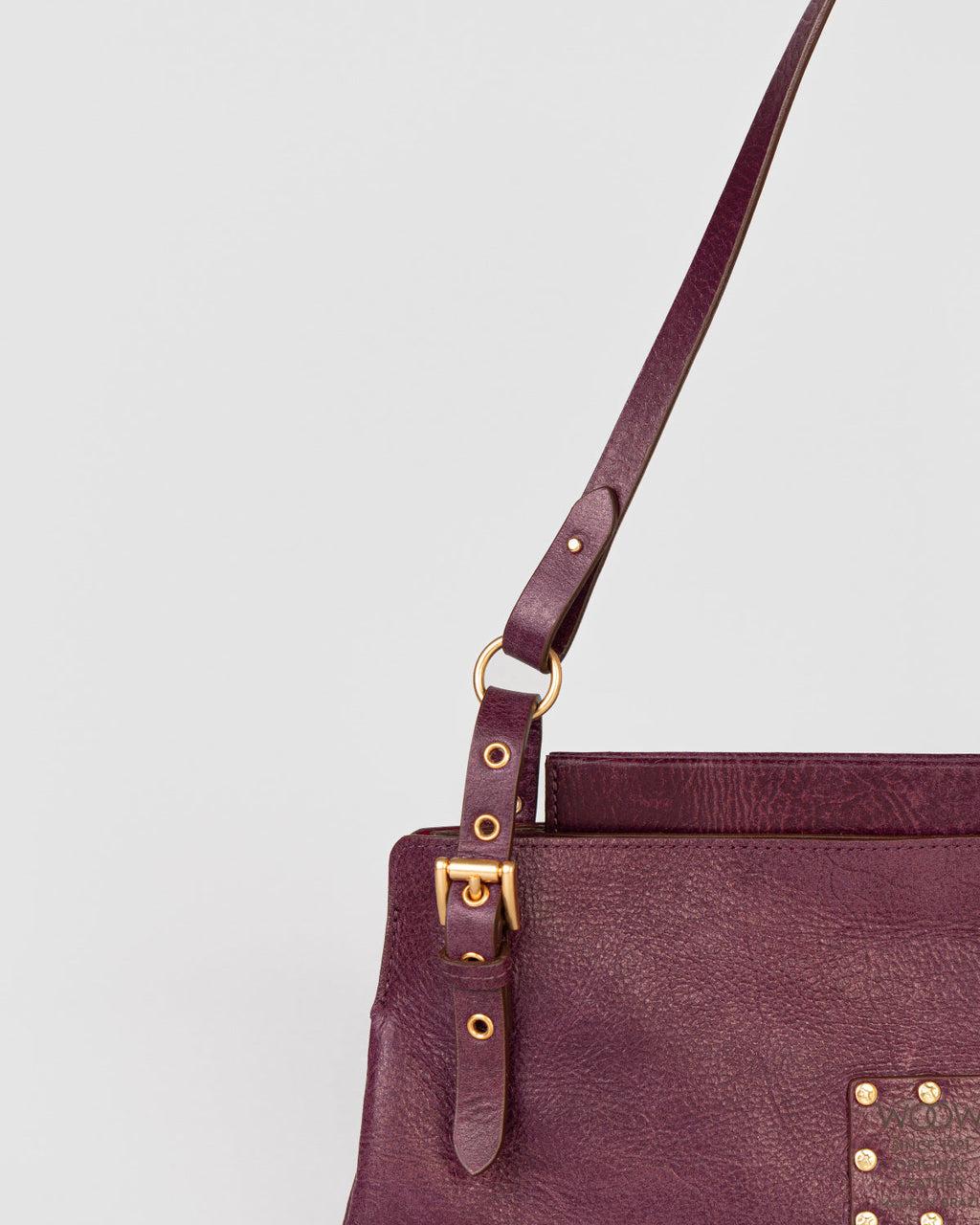 Bolsa Média Selene em Couro Grape WOOW