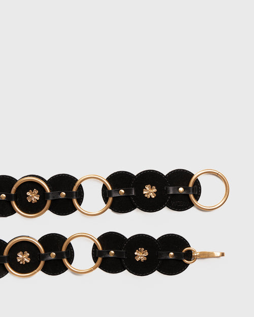 Cinto Holly em Couro Preto WOOW