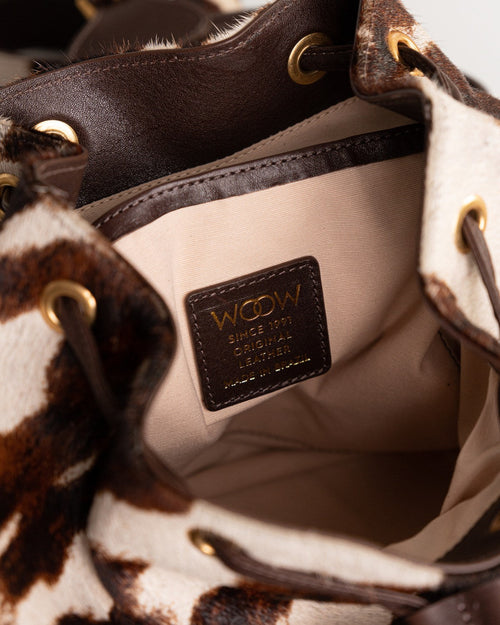 Bolsa Mochila Afrodite em Couro Pelo Animal Print WOOW