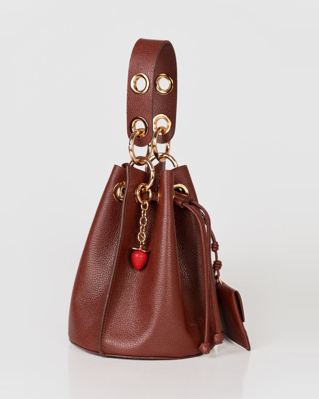 Bolsa Bucket Livia em Couro Chocolate WOOW